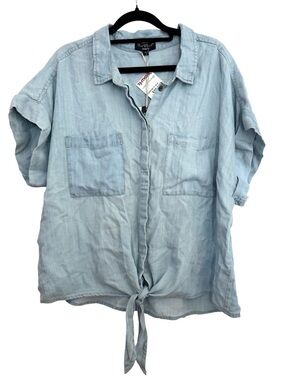 Velvet Heart Light Blue Button-Front Shirt, Size XL - NWT